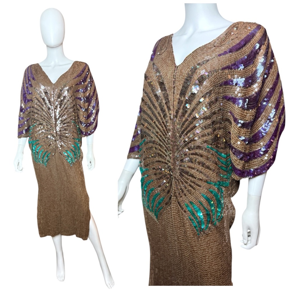 Vintage Neil Bieff Sequin Butterfly Dress